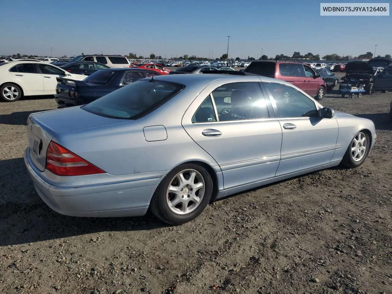 2000 Mercedes-Benz S 500 VIN: WDBNG75J9YA126406 Lot: 79818454