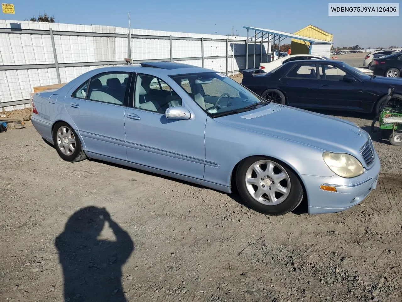 2000 Mercedes-Benz S 500 VIN: WDBNG75J9YA126406 Lot: 79818454