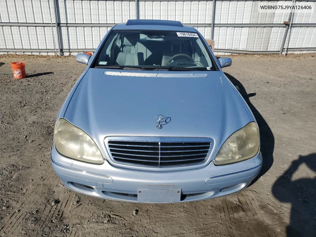 2000 Mercedes-Benz S 500 VIN: WDBNG75J9YA126406 Lot: 79818454