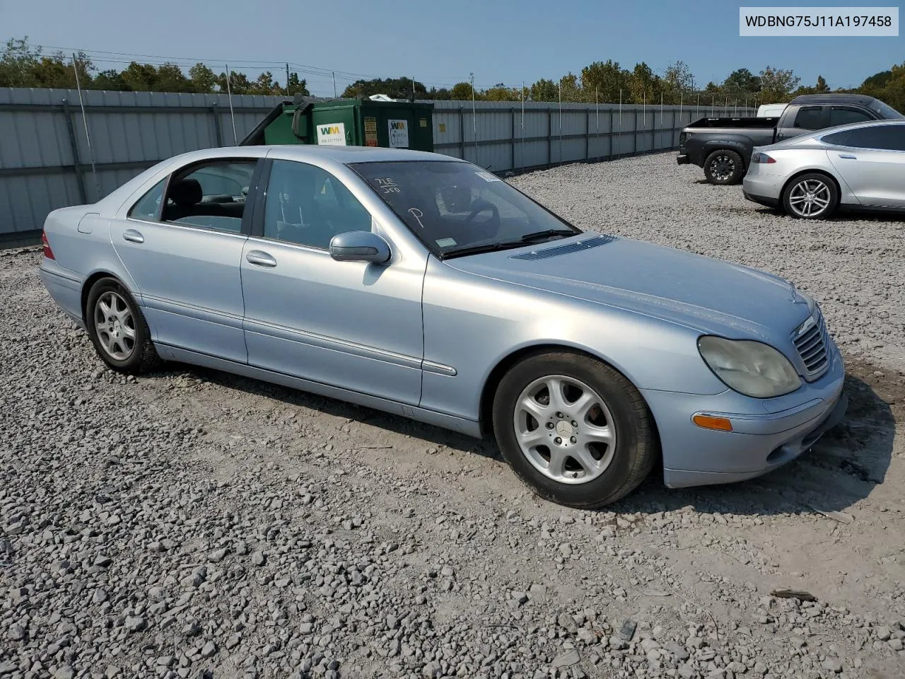 2001 Mercedes-Benz S 500 VIN: WDBNG75J11A197458 Lot: 76132004