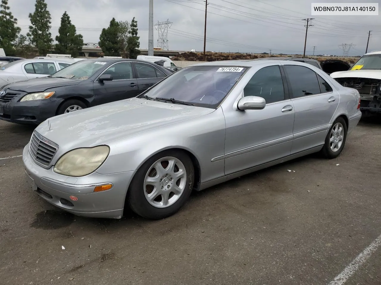 2001 Mercedes-Benz S 430 VIN: WDBNG70J81A140150 Lot: 76774754