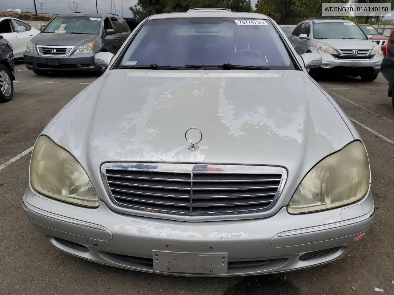 2001 Mercedes-Benz S 430 VIN: WDBNG70J81A140150 Lot: 76774754