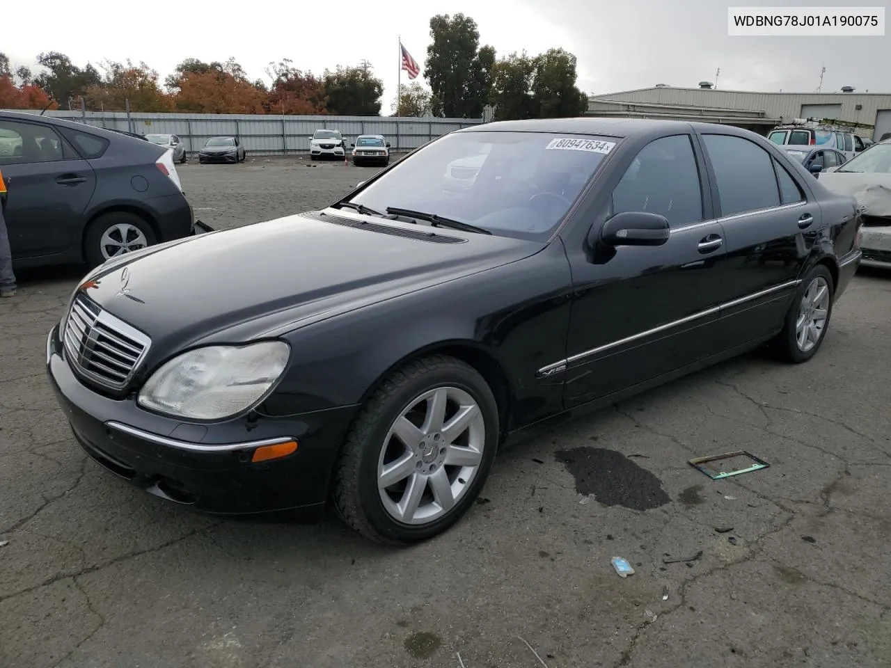 2001 Mercedes-Benz S 600 VIN: WDBNG78J01A190075 Lot: 80947634