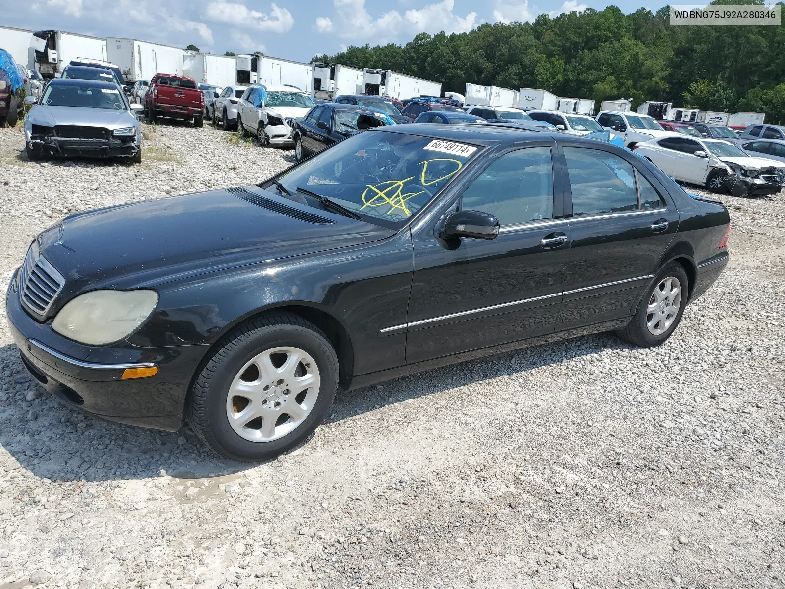 2002 Mercedes-Benz S 500 VIN: WDBNG75J92A280346 Lot: 66749114