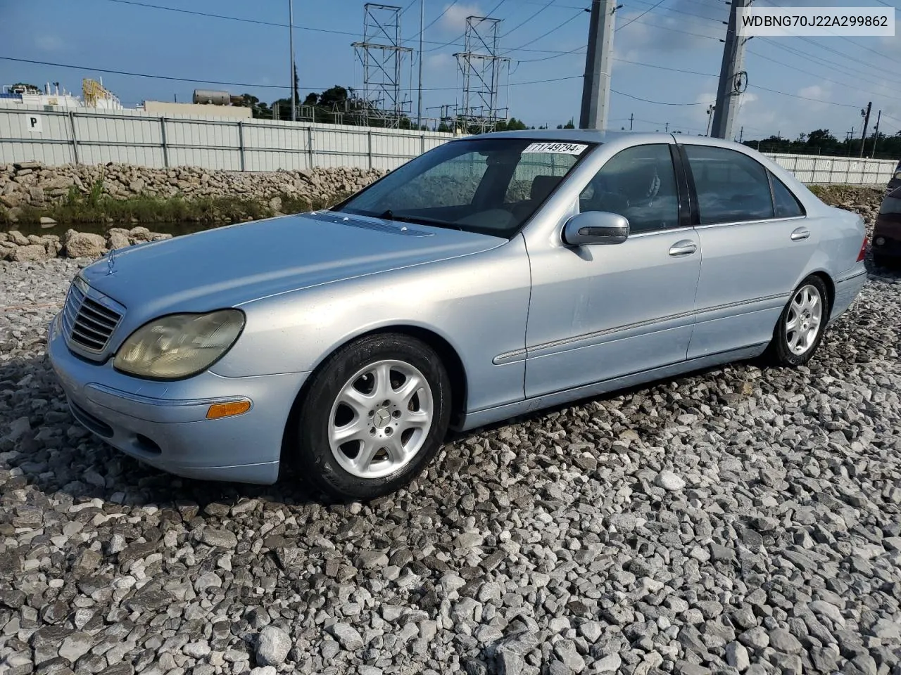 2002 Mercedes-Benz S 430 VIN: WDBNG70J22A299862 Lot: 71749794