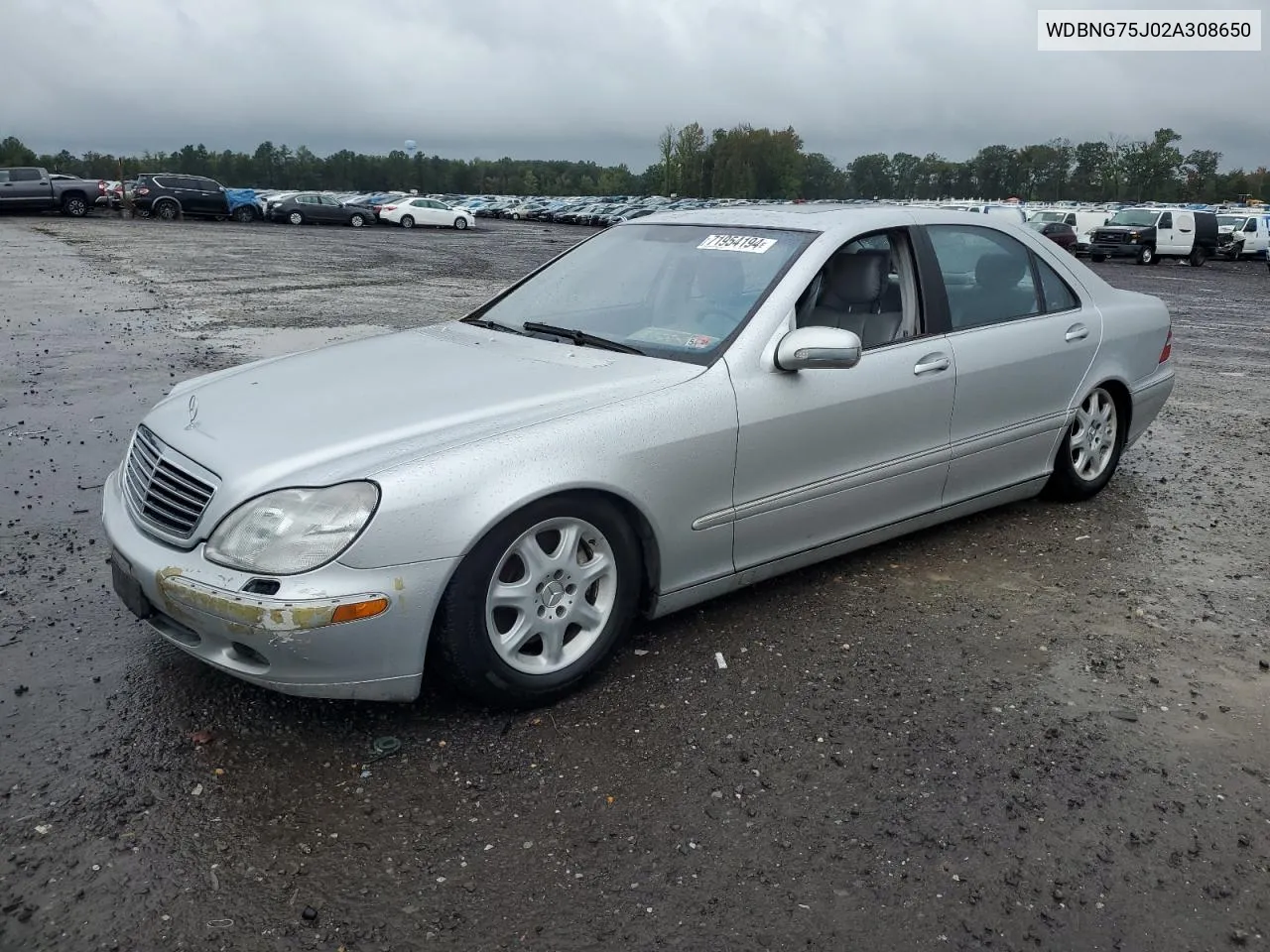 2002 Mercedes-Benz S 500 VIN: WDBNG75J02A308650 Lot: 71954194