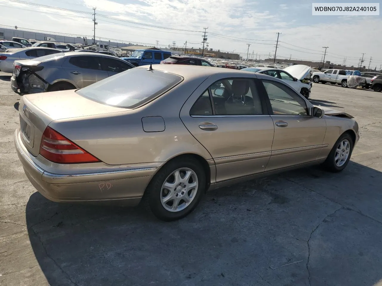 2002 Mercedes-Benz S 430 VIN: WDBNG70J82A240105 Lot: 73307274