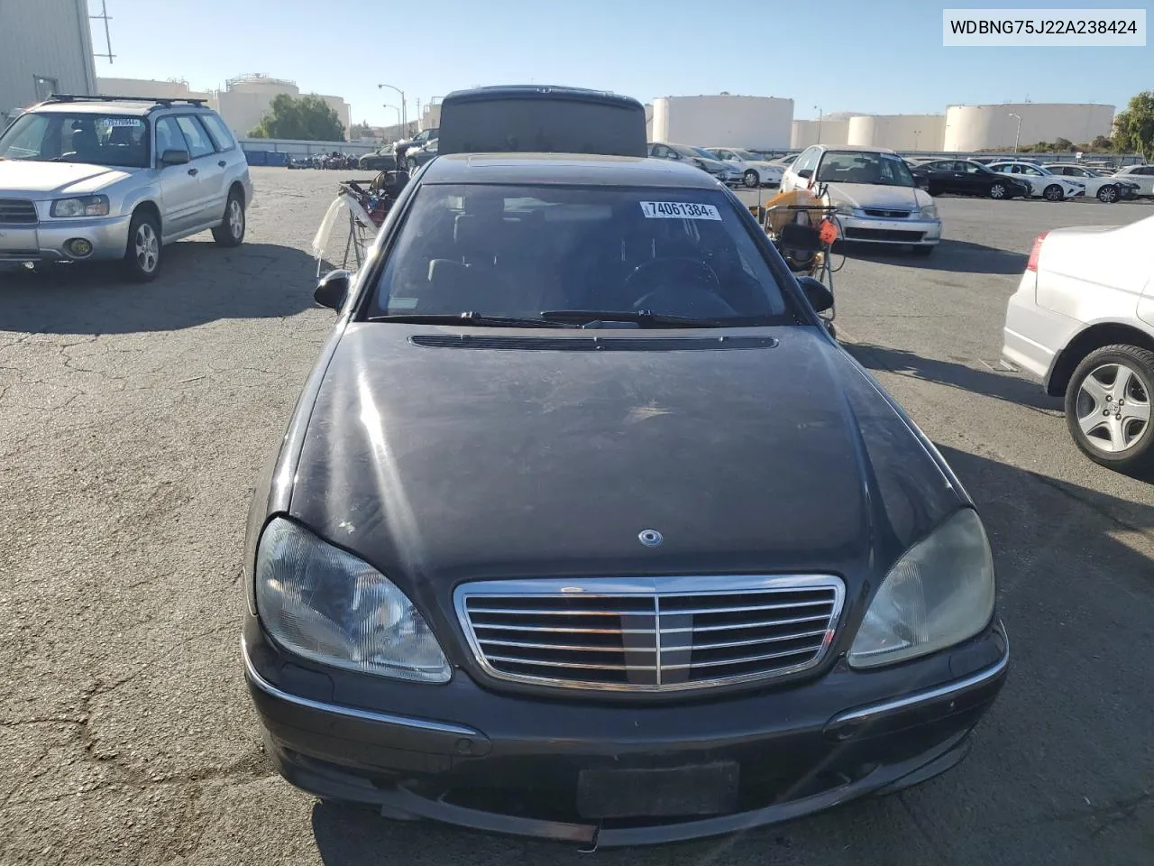 2002 Mercedes-Benz S 500 VIN: WDBNG75J22A238424 Lot: 74061384