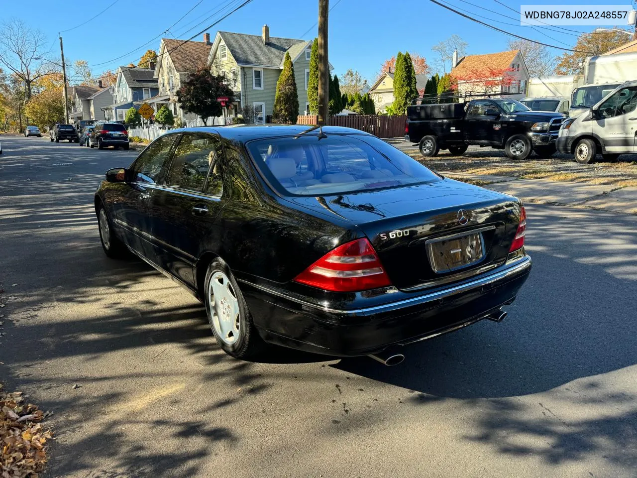 2002 Mercedes-Benz S 600 VIN: WDBNG78J02A248557 Lot: 79517004