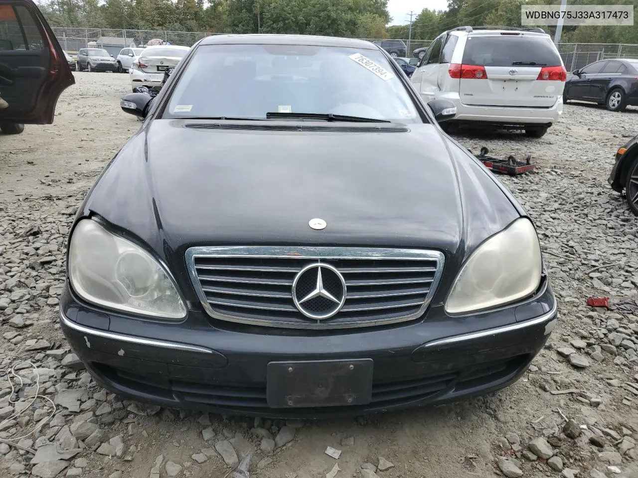 2003 Mercedes-Benz S 500 VIN: WDBNG75J33A317473 Lot: 76307394