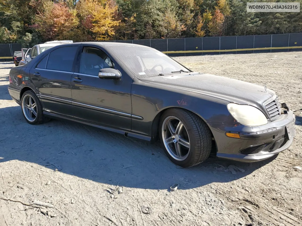 2003 Mercedes-Benz S 430 VIN: WDBNG70J43A362316 Lot: 77487514