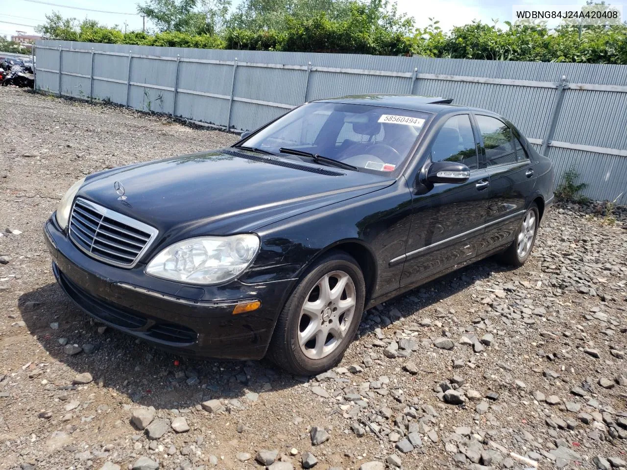 2004 Mercedes-Benz S 500 4Matic VIN: WDBNG84J24A420408 Lot: 58560494