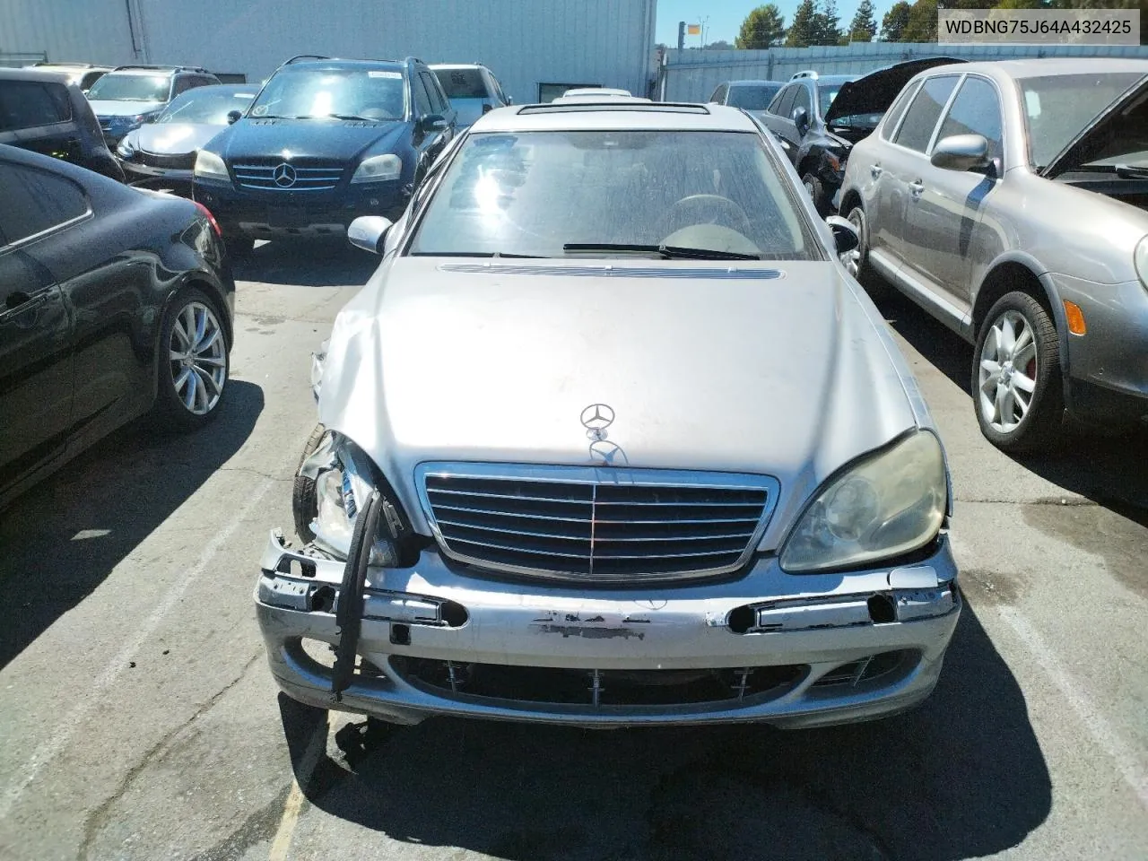 2004 Mercedes-Benz S 500 VIN: WDBNG75J64A432425 Lot: 69117804