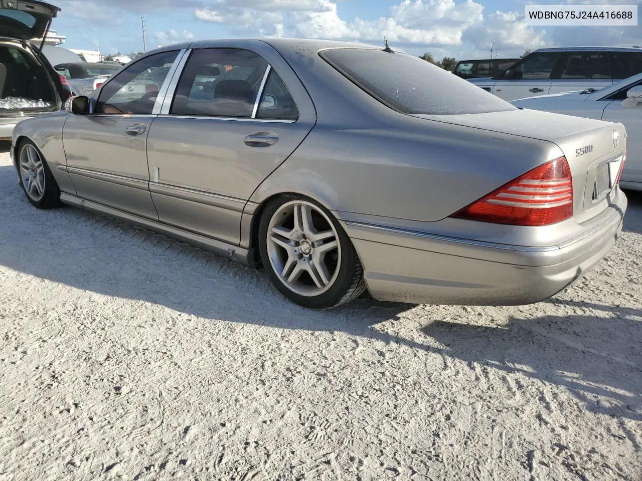 2004 Mercedes-Benz S 500 VIN: WDBNG75J24A416688 Lot: 75614554