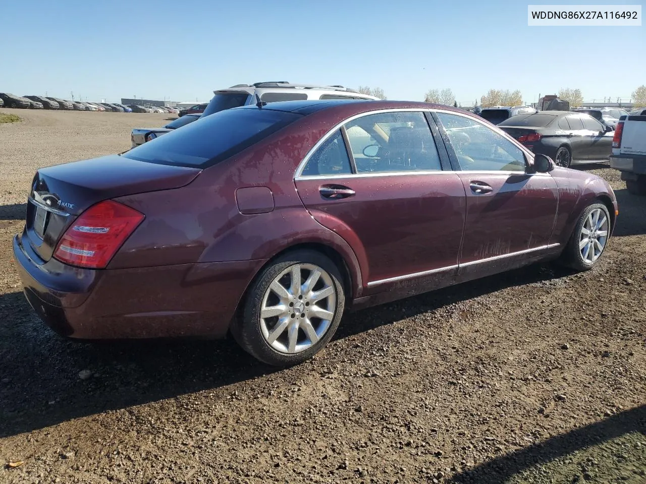 2007 Mercedes-Benz S 550 4Matic VIN: WDDNG86X27A116492 Lot: 75762574