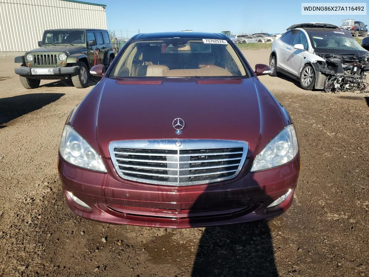 2007 Mercedes-Benz S 550 4Matic VIN: WDDNG86X27A116492 Lot: 75762574