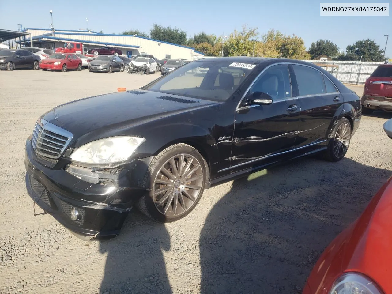 2008 Mercedes-Benz S 63 Amg VIN: WDDNG77XX8A175347 Lot: 72933374