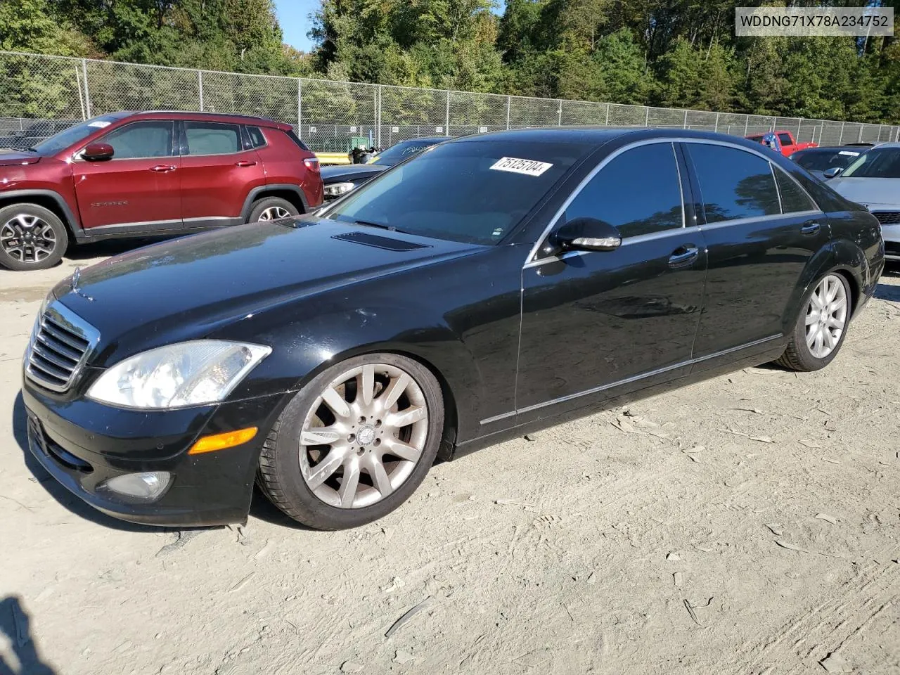 2008 Mercedes-Benz S 550 VIN: WDDNG71X78A234752 Lot: 75125704