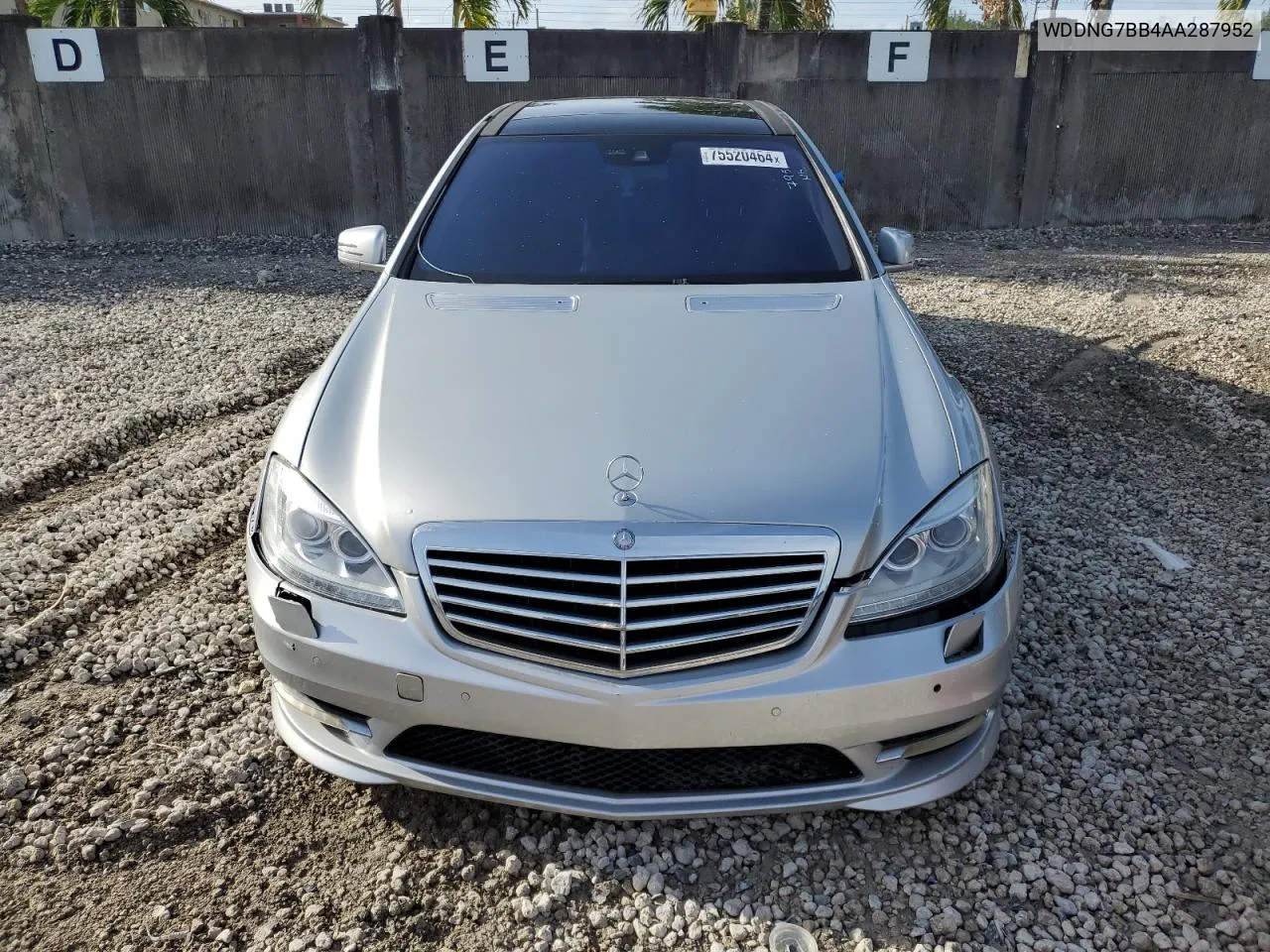 2010 Mercedes-Benz S 550 VIN: WDDNG7BB4AA287952 Lot: 75520464