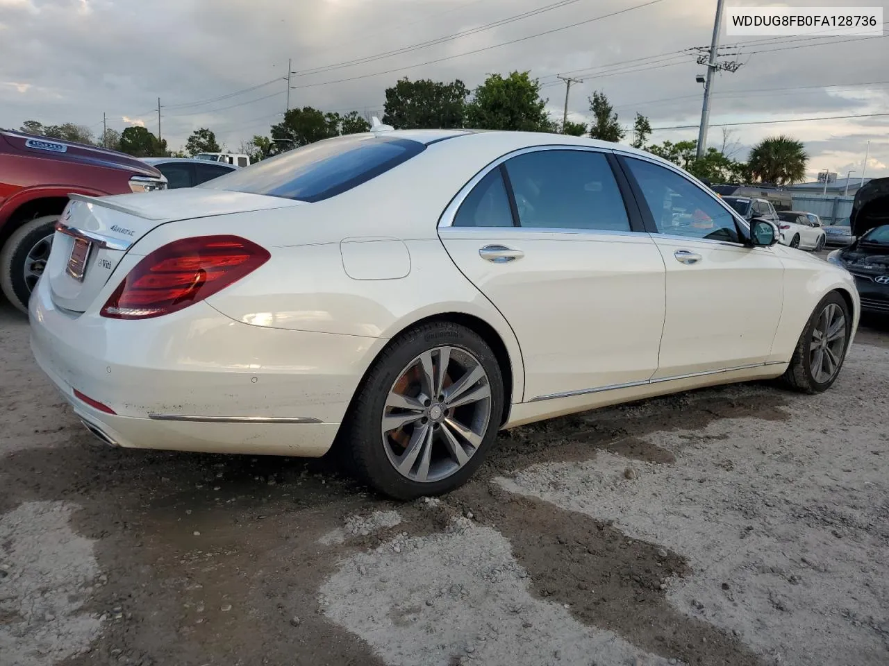 2015 Mercedes-Benz S 550 4Matic VIN: WDDUG8FB0FA128736 Lot: 73921794