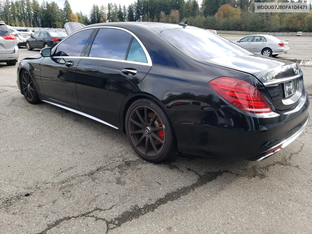 2015 Mercedes-Benz S 63 Amg VIN: WDDUG7JB0FA104471 Lot: 78268284