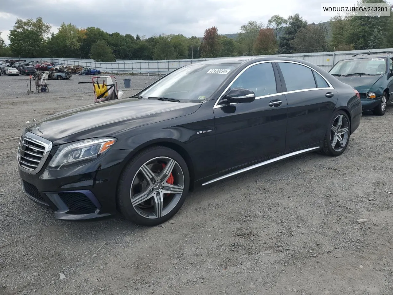 2016 Mercedes-Benz S 63 Amg VIN: WDDUG7JB6GA243201 Lot: 72120694