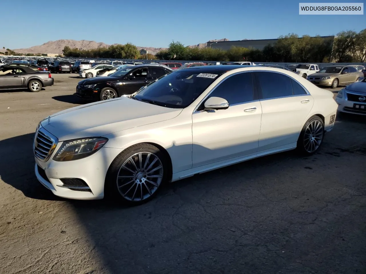 2016 Mercedes-Benz S 550 4Matic VIN: WDDUG8FB0GA205560 Lot: 72281574