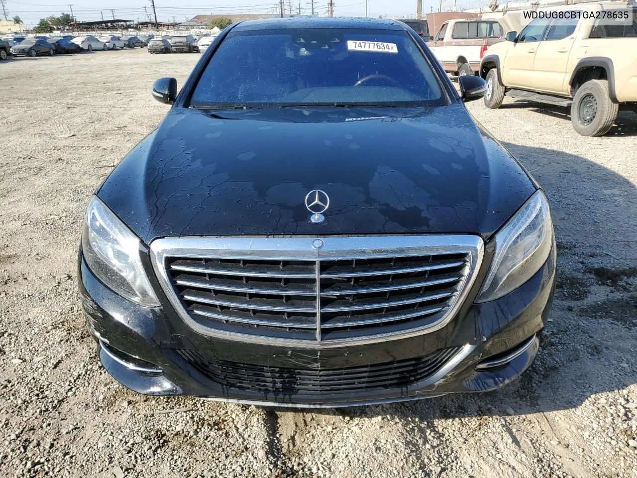 2016 Mercedes-Benz S 550 VIN: WDDUG8CB1GA278635 Lot: 74777634