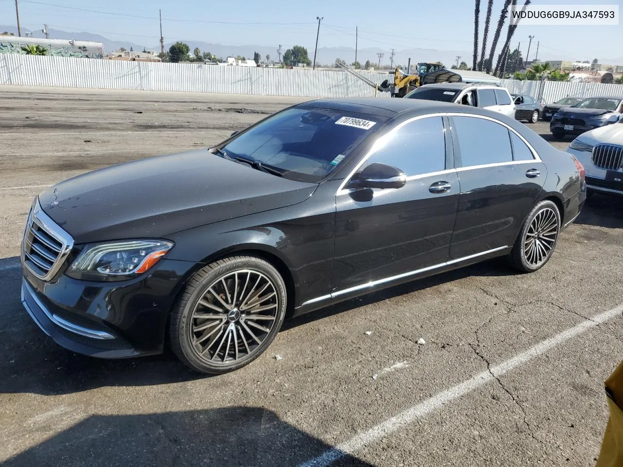 2018 Mercedes-Benz S 450 VIN: WDDUG6GB9JA347593 Lot: 70799634