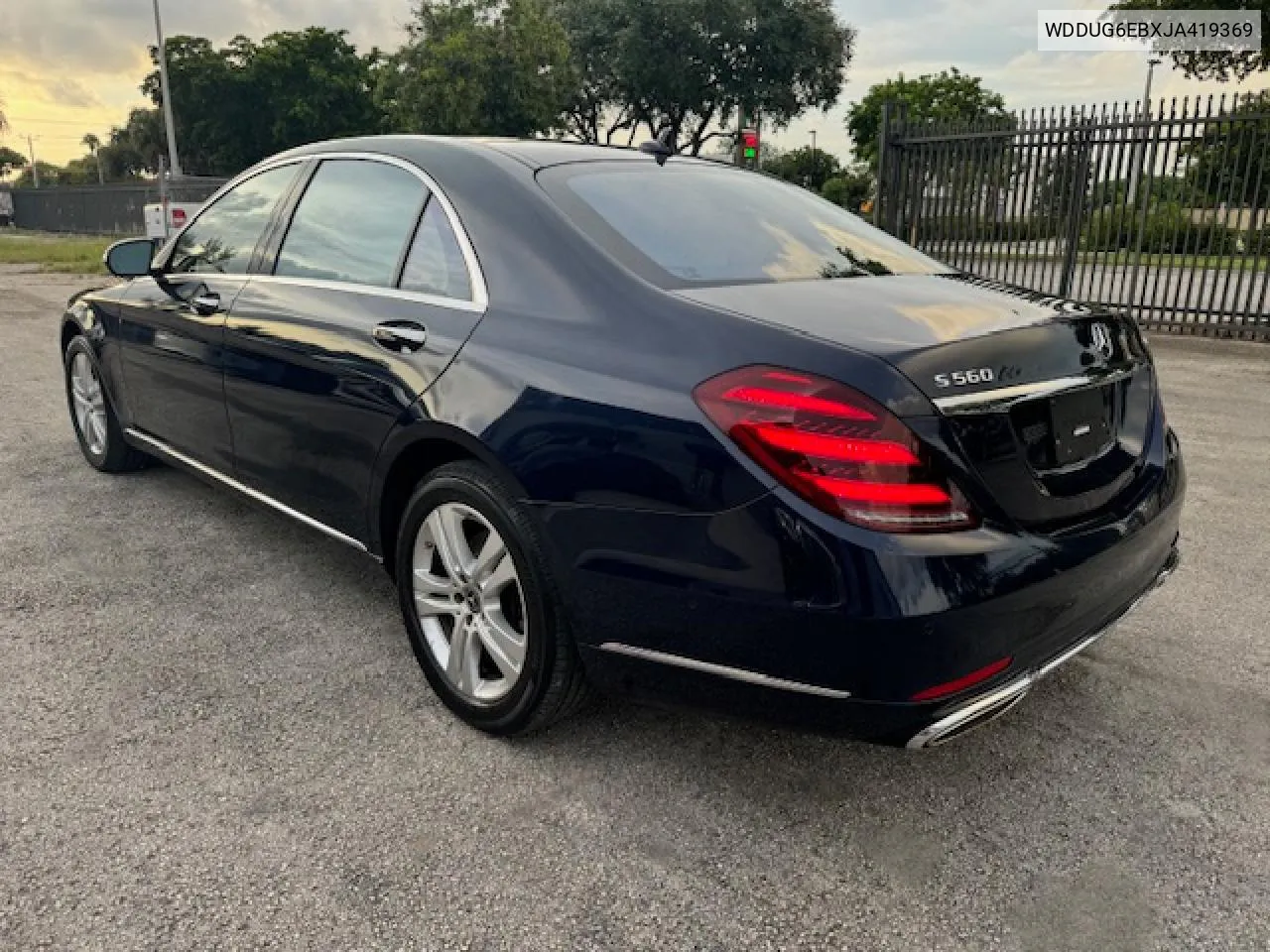 2018 Mercedes-Benz S 450 4Matic VIN: WDDUG6EBXJA419369 Lot: 80801594