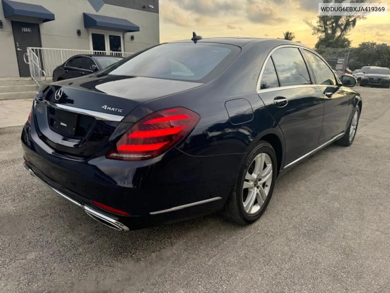 2018 Mercedes-Benz S 450 4Matic VIN: WDDUG6EBXJA419369 Lot: 80801594