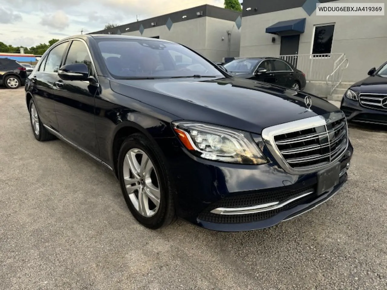 2018 Mercedes-Benz S 450 4Matic VIN: WDDUG6EBXJA419369 Lot: 80801594