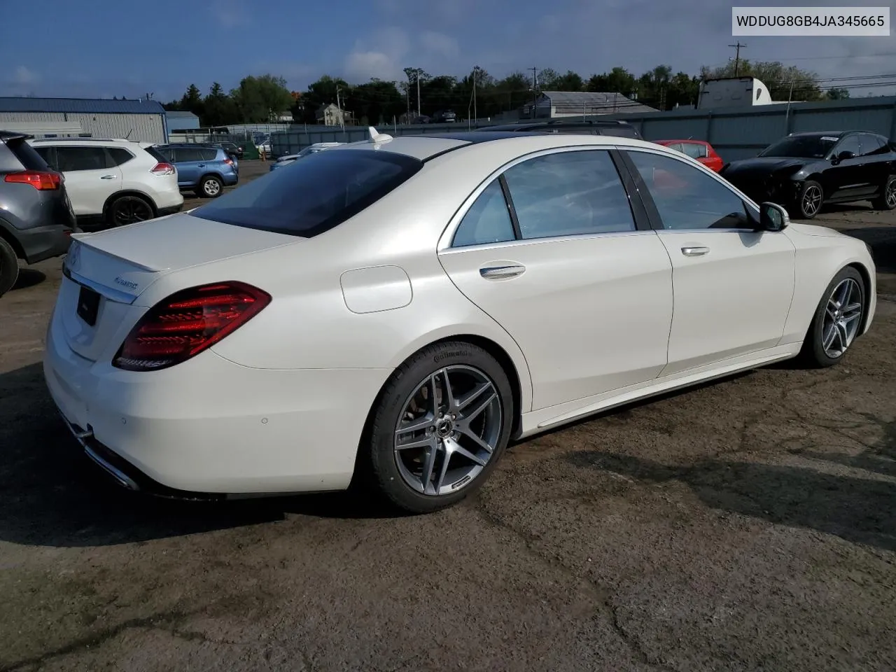 2018 Mercedes-Benz S 560 4Matic VIN: WDDUG8GB4JA345665 Lot: 73691584