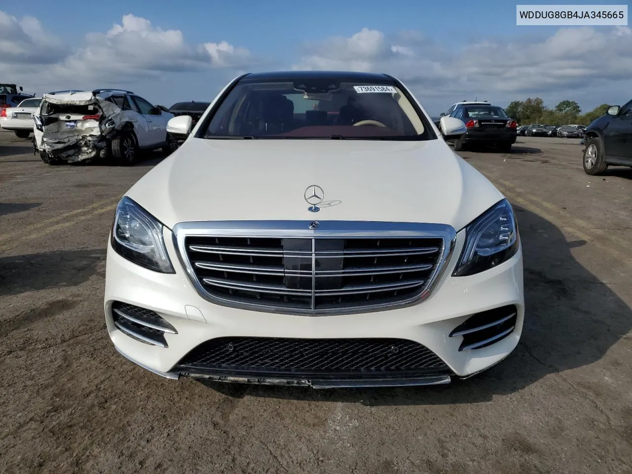 2018 Mercedes-Benz S 560 4Matic VIN: WDDUG8GB4JA345665 Lot: 73691584