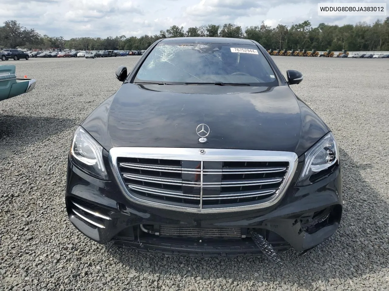 2018 Mercedes-Benz S 560 VIN: WDDUG8DB0JA383012 Lot: 76752944