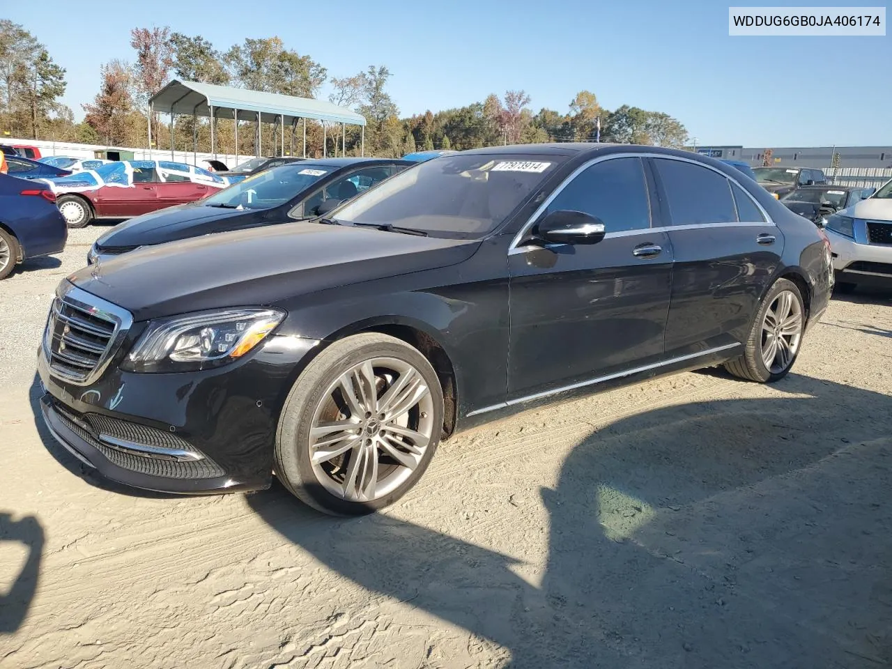 2018 Mercedes-Benz S 450 VIN: WDDUG6GB0JA406174 Lot: 77973914