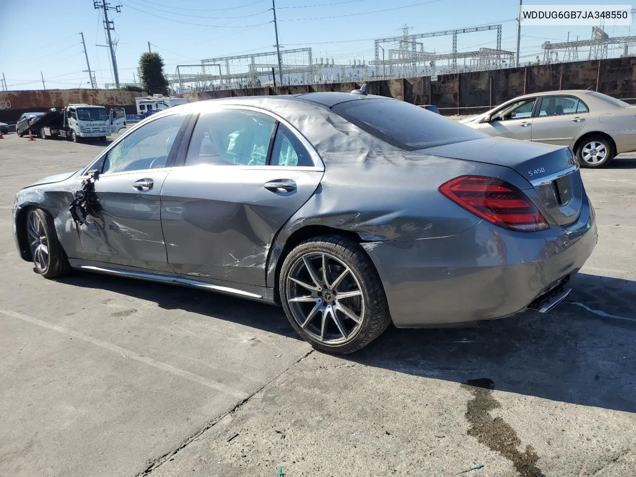 2018 Mercedes-Benz S 450 VIN: WDDUG6GB7JA348550 Lot: 80130834