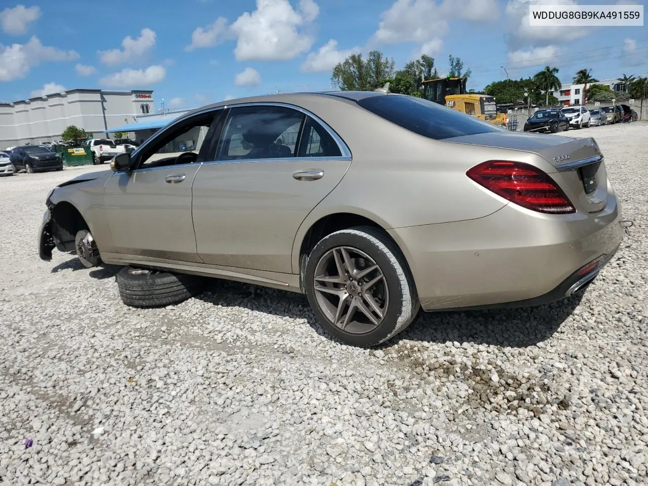 2019 Mercedes-Benz S 560 4Matic VIN: WDDUG8GB9KA491559 Lot: 73584844