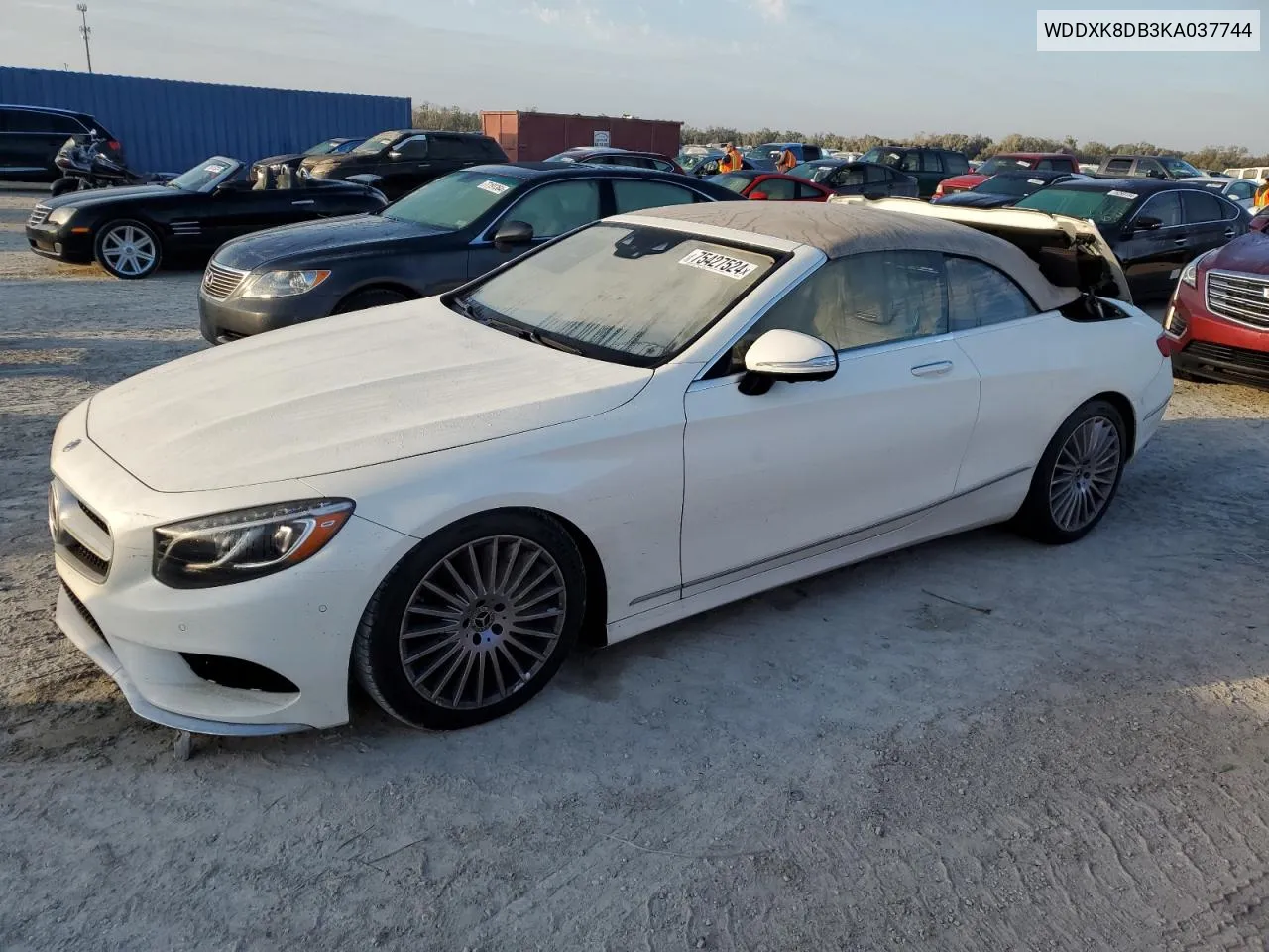 2019 Mercedes-Benz S 560 VIN: WDDXK8DB3KA037744 Lot: 75427524