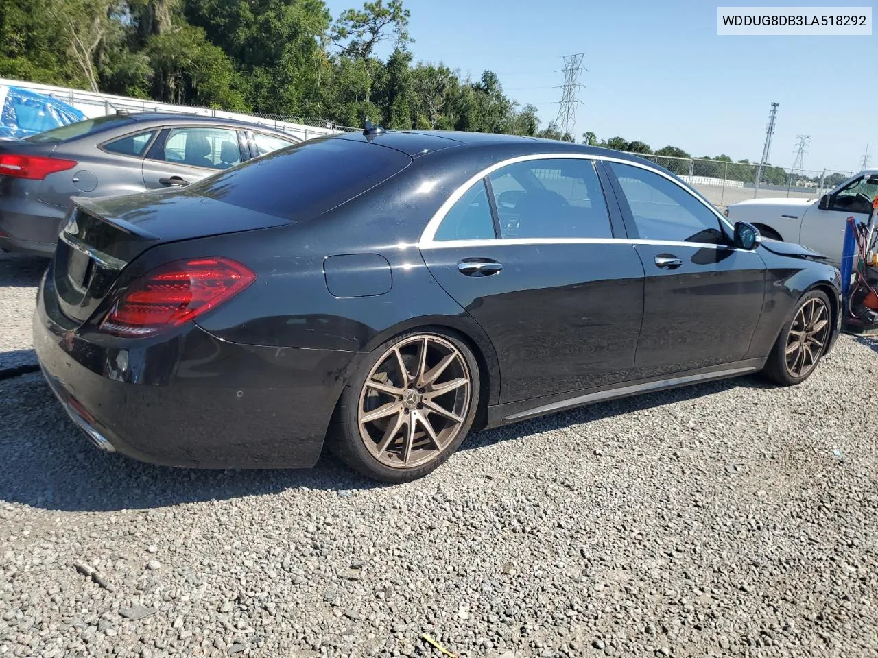 2020 Mercedes-Benz S 560 VIN: WDDUG8DB3LA518292 Lot: 71921084