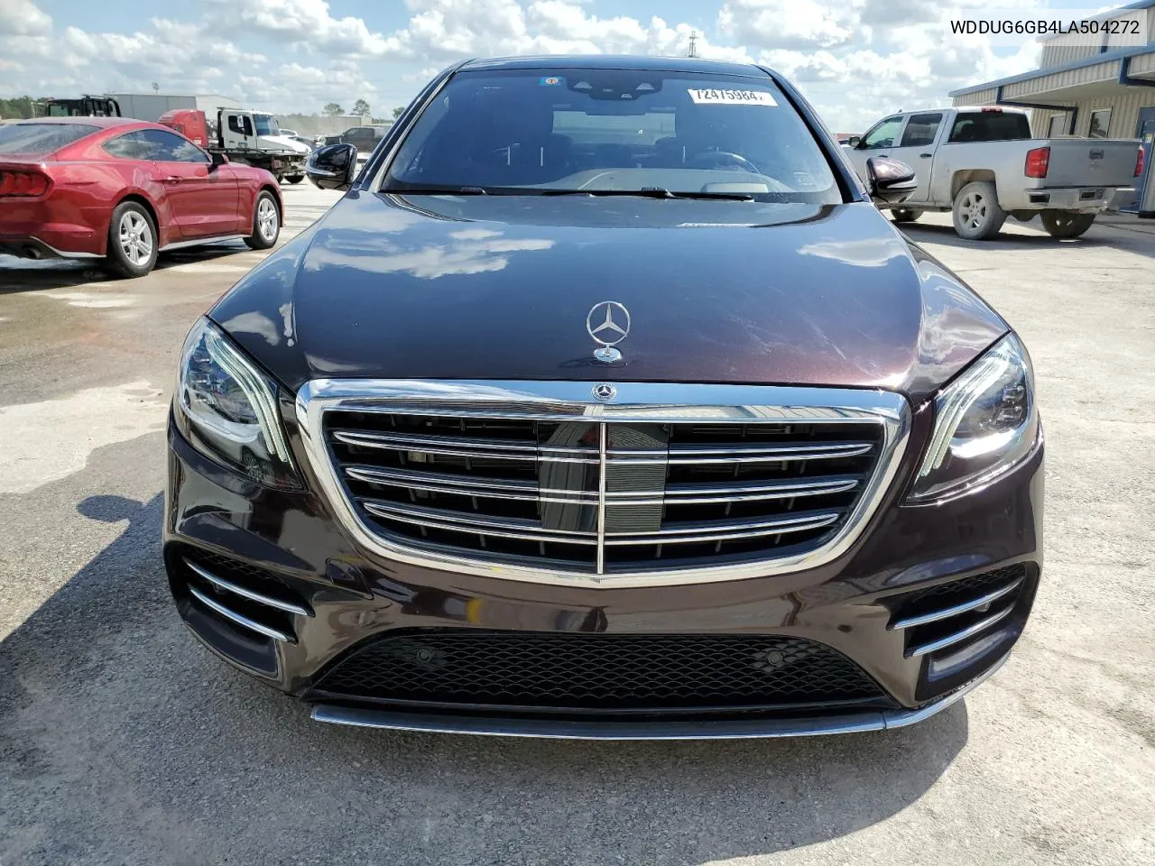 2020 Mercedes-Benz S 450 VIN: WDDUG6GB4LA504272 Lot: 72475984