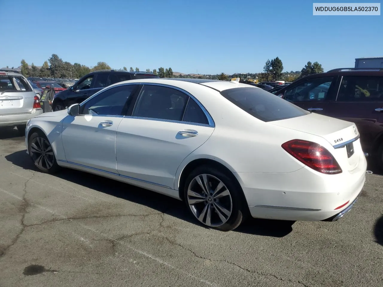 2020 Mercedes-Benz S 450 VIN: WDDUG6GB5LA502370 Lot: 74552234