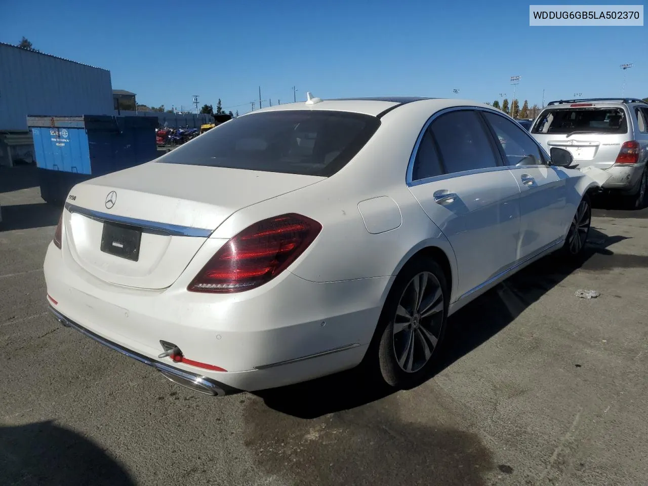 2020 Mercedes-Benz S 450 VIN: WDDUG6GB5LA502370 Lot: 74552234