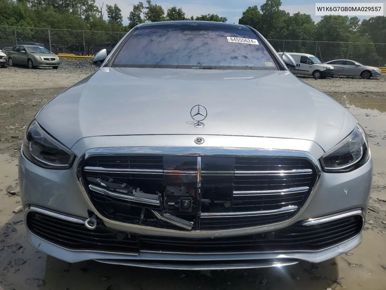 2021 Mercedes-Benz S 580 4Matic VIN: W1K6G7GB0MA029557 Lot: 64555624