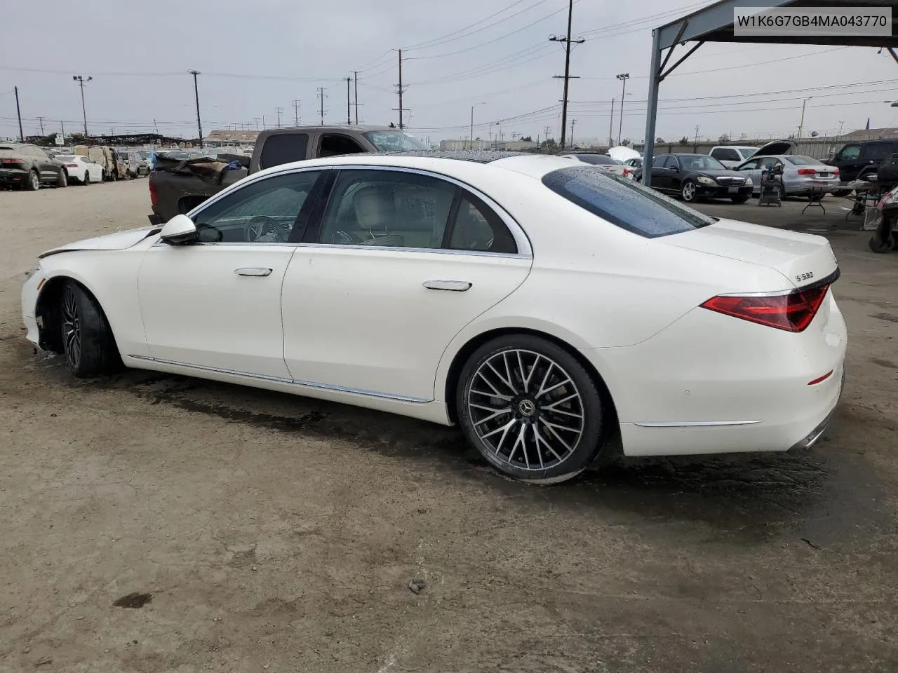 2021 Mercedes-Benz S 580 4Matic VIN: W1K6G7GB4MA043770 Lot: 69826034