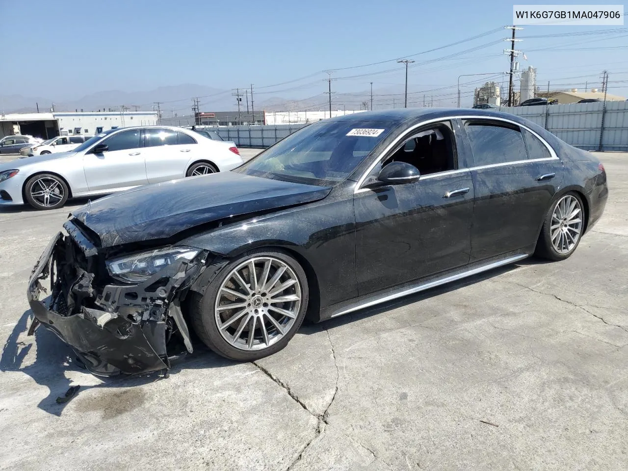 2021 Mercedes-Benz S 580 4Matic VIN: W1K6G7GB1MA047906 Lot: 73036924