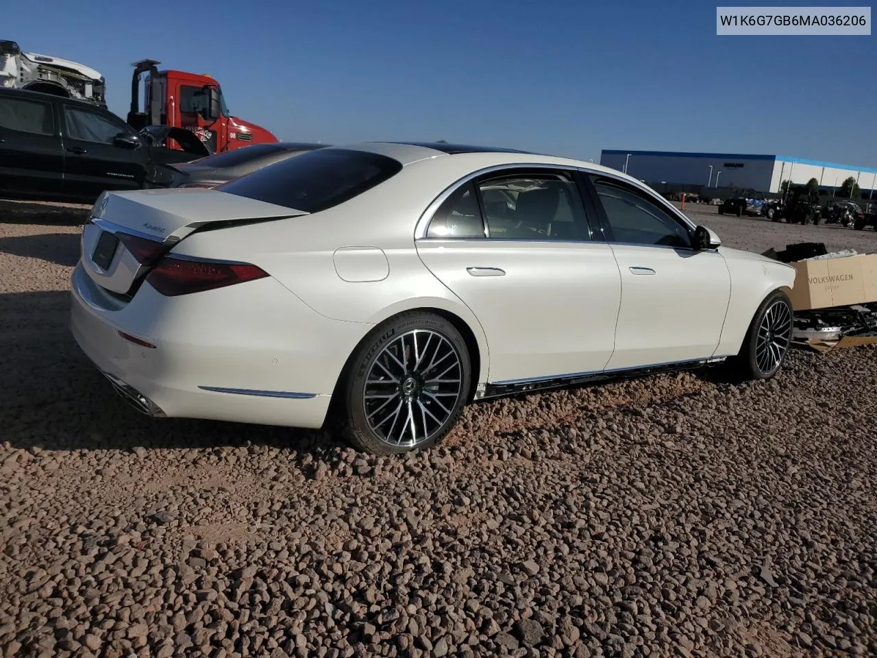 2021 Mercedes-Benz S 580 4Matic VIN: W1K6G7GB6MA036206 Lot: 78505324