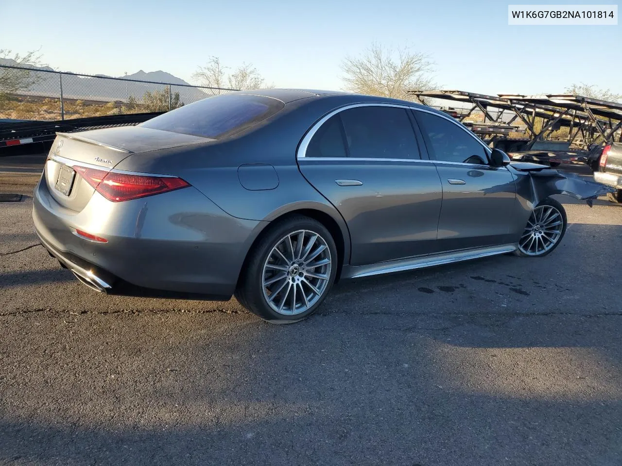 2022 Mercedes-Benz S 580 4Matic VIN: W1K6G7GB2NA101814 Lot: 71590104