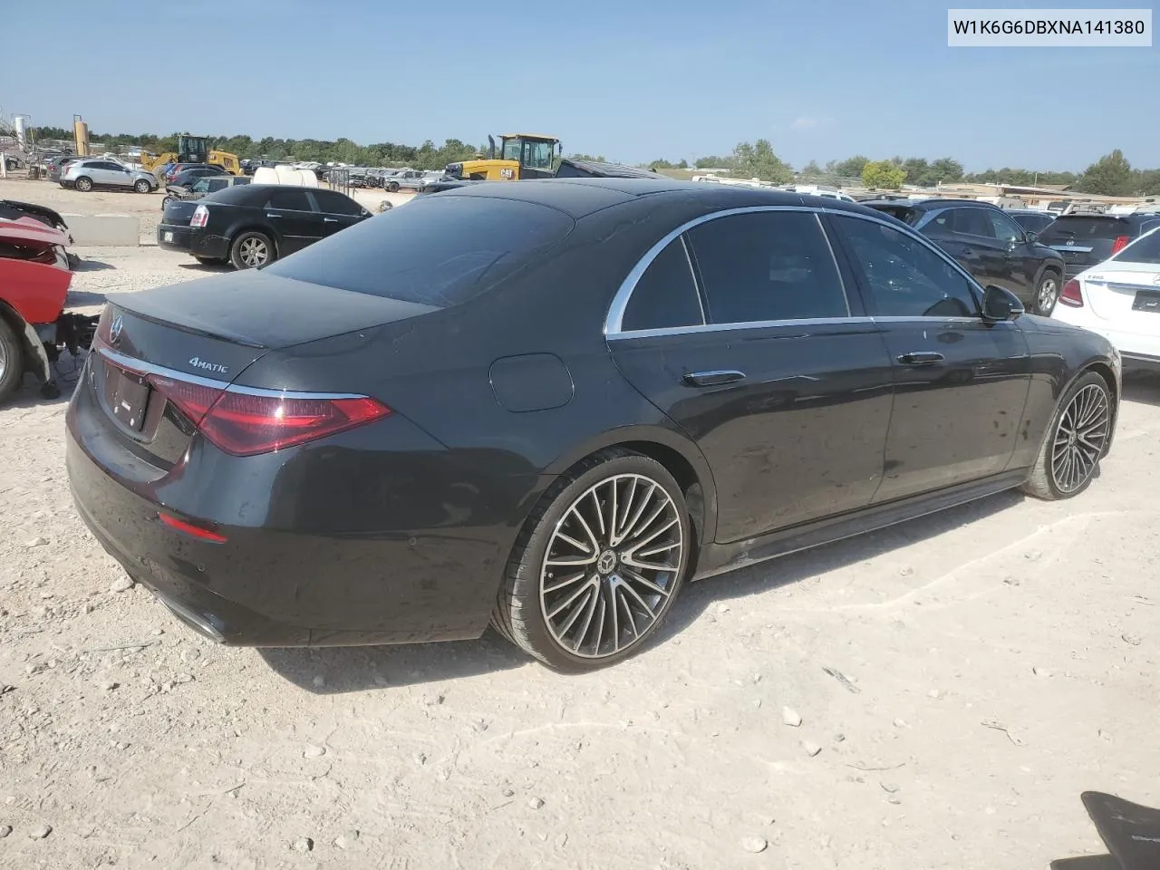 2022 Mercedes-Benz S 500 4Matic VIN: W1K6G6DBXNA141380 Lot: 75208404