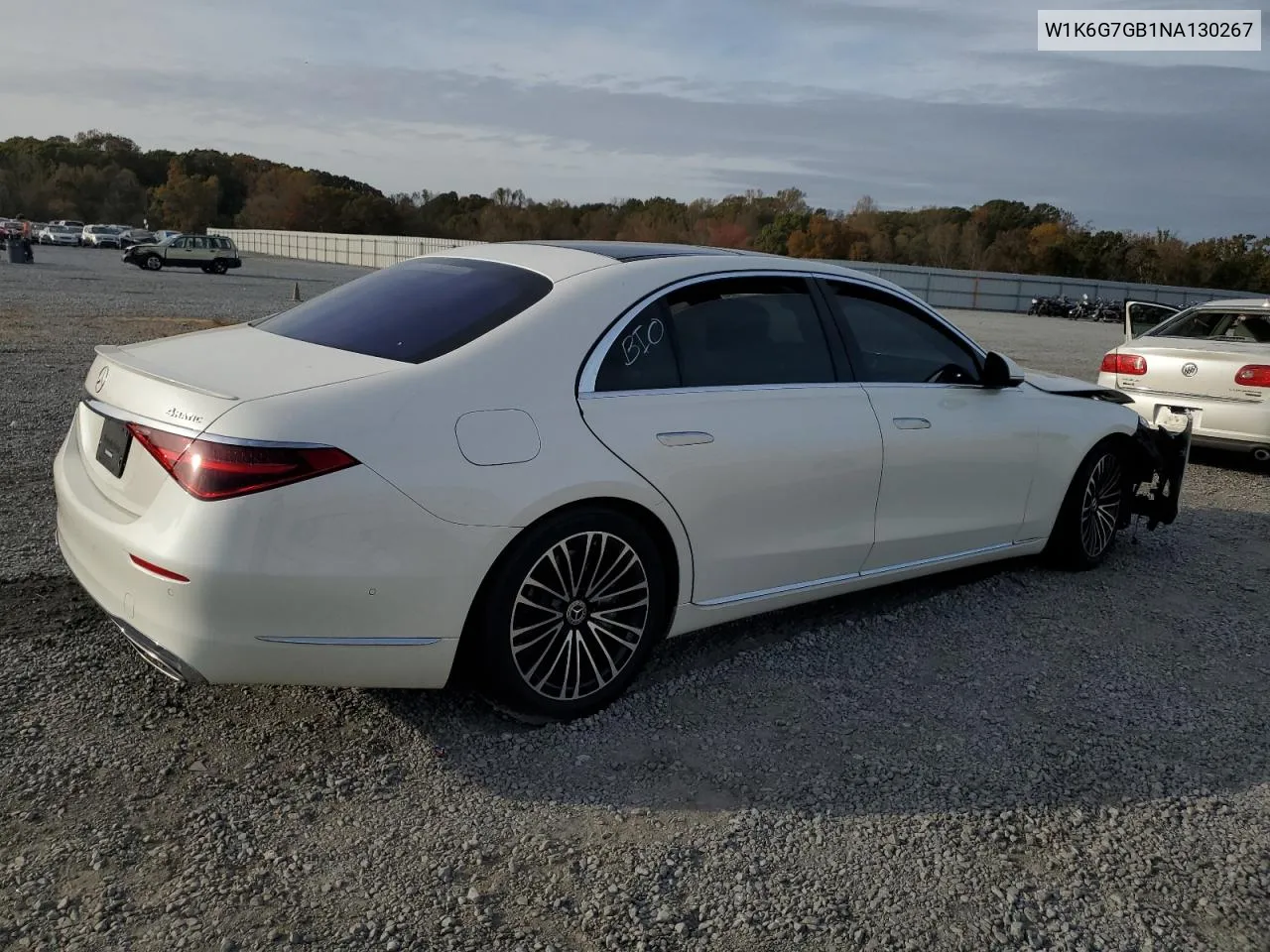 2022 Mercedes-Benz S 580 4Matic VIN: W1K6G7GB1NA130267 Lot: 78630334